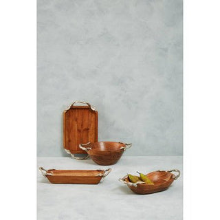 Vine Acacia Wood Small Rectangular Serving Dish - Hstrends
