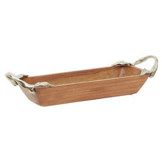 Vine Acacia Wood Small Rectangular Serving Dish - Hstrends