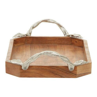 Vine Acacia Wood Small Rectangular Tray - Hstrends