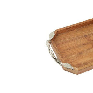 Vine Acacia Wood Small Rectangular Tray - Hstrends