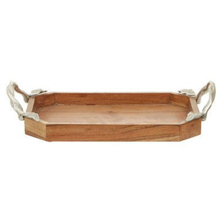 Vine Acacia Wood Small Rectangular Tray - Hstrends