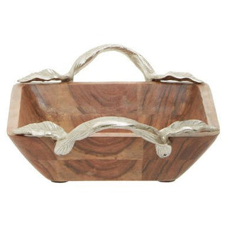 Vine Acacia Wood Square Bowl - Hstrends