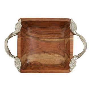 Vine Acacia Wood Square Bowl - Hstrends