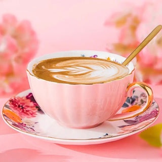 Vintage Ceramic Tea Mug Set with Golden Trim - Hstrends