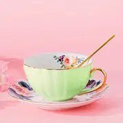 Vintage Ceramic Tea Mug Set with Golden Trim - Hstrends