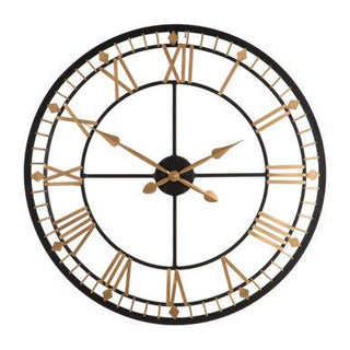 Vitus Black and Gold Metal Wall Clock - Hstrends