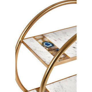Vizzini 2 Tier Gold Finish Bar Trolley - Hstrends
