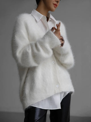  V-Neck women Cardigan white