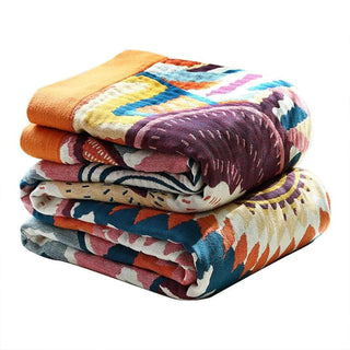 Nordic Sunset  cotton Throw Blanket