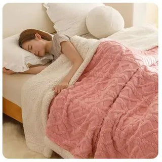 Warm Wool Coral Fleece Throw Blanket - Hstrends