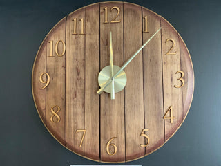 Whiskey Barrel Clock Oak Finish Made to Order - Hstrends