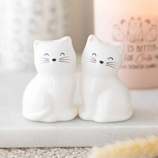 White Cat Shaped Salt and Pepper Shakers - Hstrends