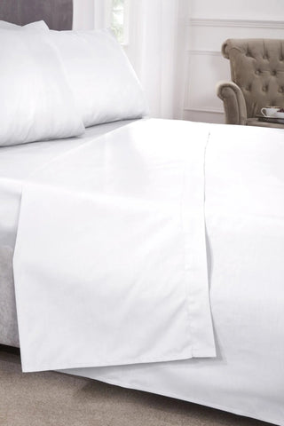 White plain 400 Thread Count Cotton – Extra Deep Fitted and flat sheet - Hstrends