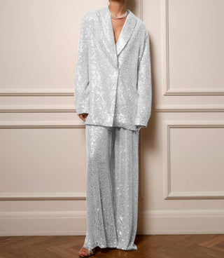Wide - leg Sequin Suit, Jacket and Trousers set - Hstrends