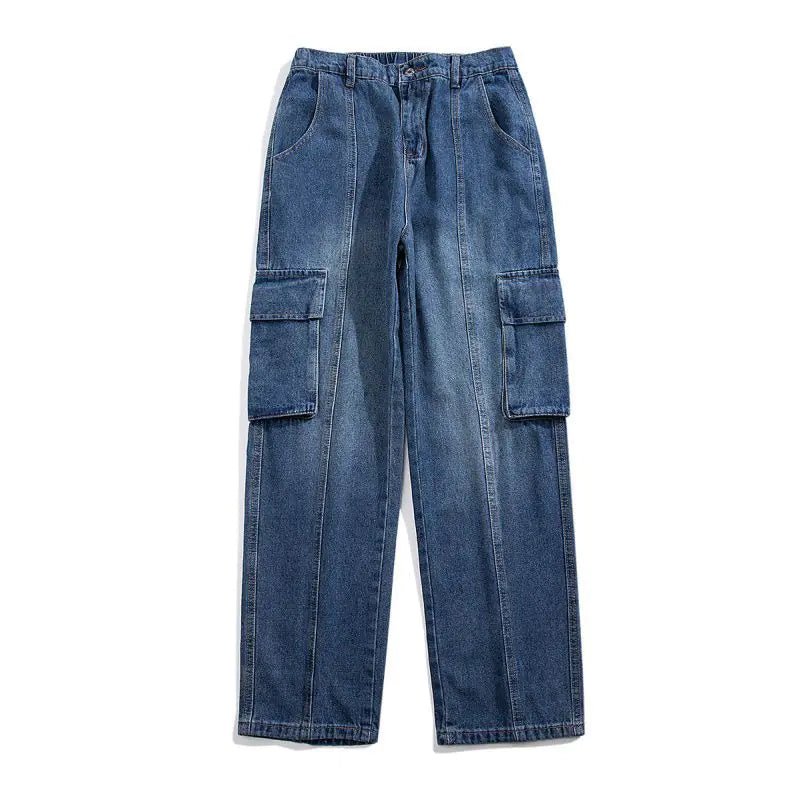 Wide Leg Vintage Denim Work Pants - Hstrends