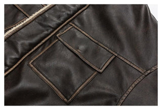 Winter Coat PU Leather Coat with Lamb Wool Lining - Hstrends