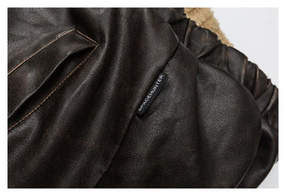 Winter Coat PU Leather Coat with Lamb Wool Lining - Hstrends