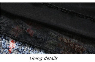 Women Lace Long Dress with Floral Print - Hstrends