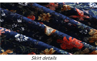 Women Lace Long Dress with Floral Print - Hstrends