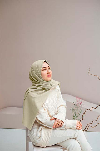 Non-See trough chiffon hijab: Beige