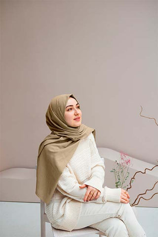 Non-See trough chiffon hijab: Mocca