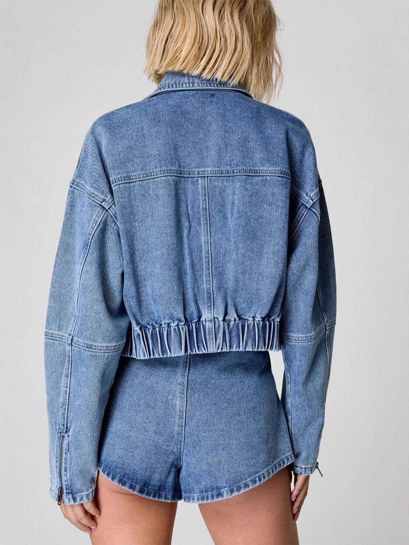 Women's High - Waisted Loose Slimming Short and Jacket set - Hstrends