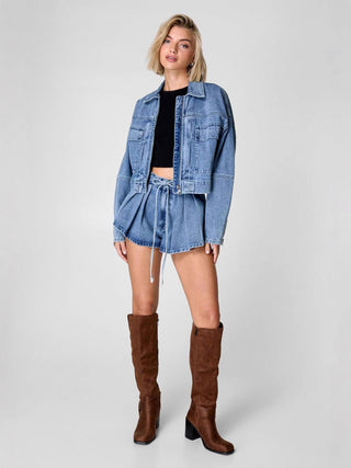 Women's High - Waisted Loose Slimming Short and Jacket set - Hstrends