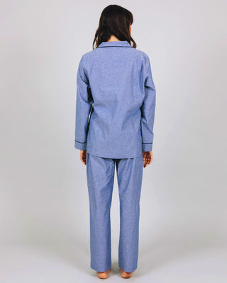 Womens Long Pyjamas - Chambray Blue Sky - Hstrends