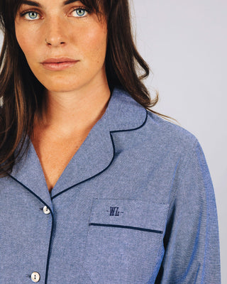Womens Long Pyjamas - Chambray Blue Sky - Hstrends