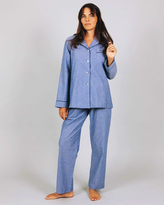 Womens Long Pyjamas - Chambray Blue Sky - Hstrends