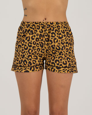 Womens Lounge Shorts - Leopard - Hstrends