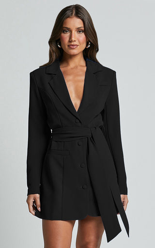 Women’s Slim Fit Coat - Lace-Up Long Sleeve