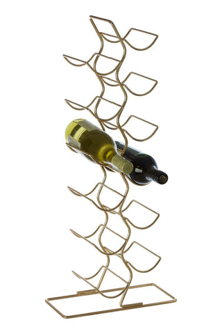 Wren 12 Bottle Wine Rack With Gold Finish - Hstrends