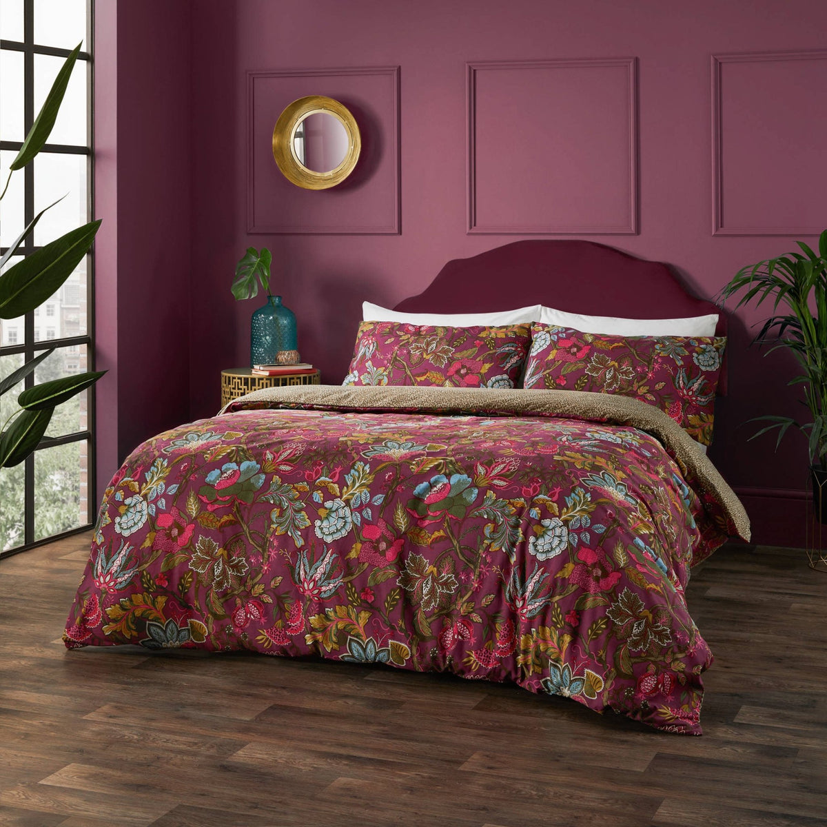 Wylder Tropics Viranai Exotic Floral Duvet Cover Set Cerise - Hstrends