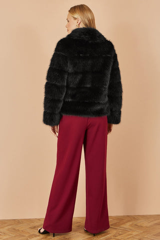 Yumi Black Luxe Faur Fur Coat - Hstrends