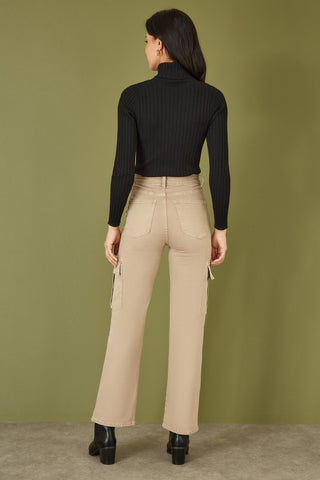Yumi Black Ribbed Knit Roll Neck Jumper - Hstrends