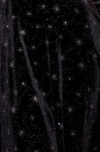 Yumi Black Starburst Foil Print Long Sleeve Skater Dress - Hstrends