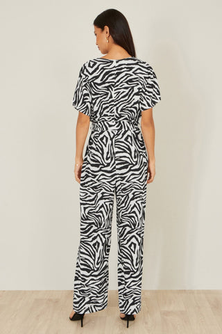 Yumi Black Zebra Print Relaxed Jumpsuit - Hstrends