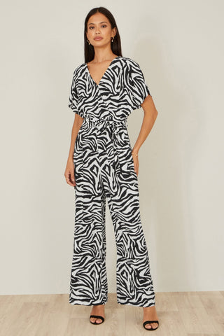 Yumi Black Zebra Print Relaxed Jumpsuit - Hstrends