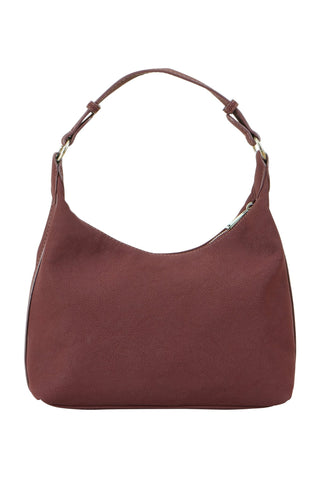 Yumi Burgundy Shoulder Bag With Buckle Strap - Hstrends