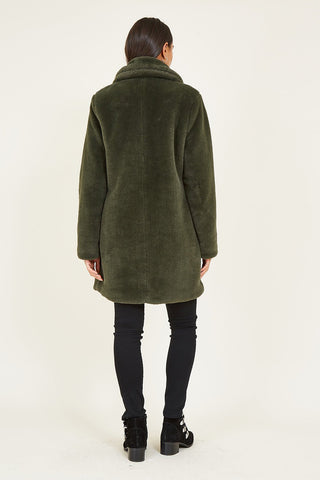 Yumi Green Faux Fur Coat - Hstrends
