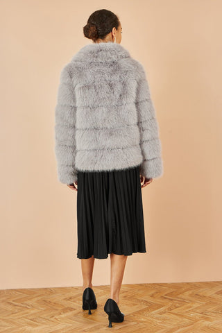 Yumi Grey Luxe Faur Fur Coat - Hstrends