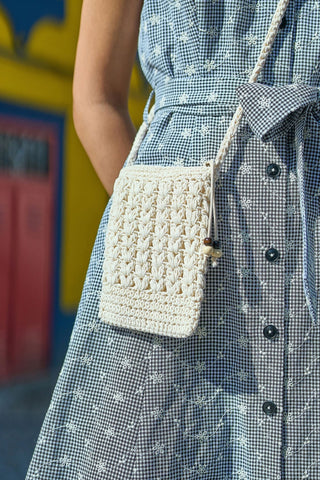 Yumi Ivory Crochet Small Cross Body - Hstrends