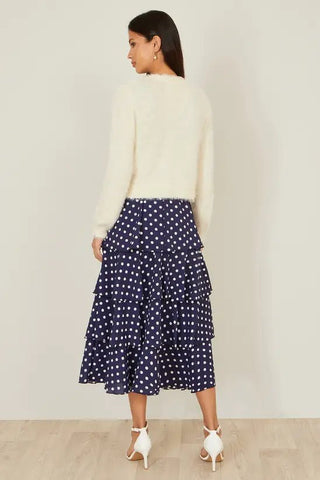 Yumi Ivory Eyelash Knit Cropped Cardigan - Hstrends