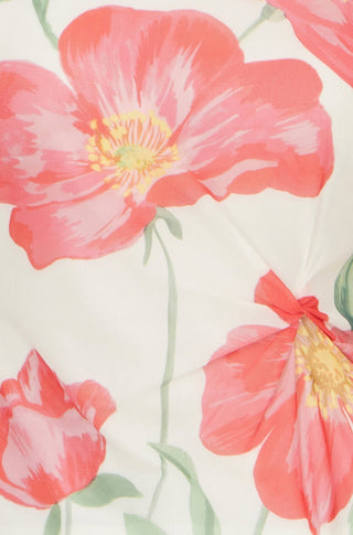 Yumi Ivory Poppy Print Mesh Top - Hstrends