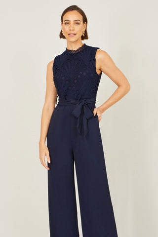Yumi Navy Lace Sleeveless Jumpsuit - Hstrends