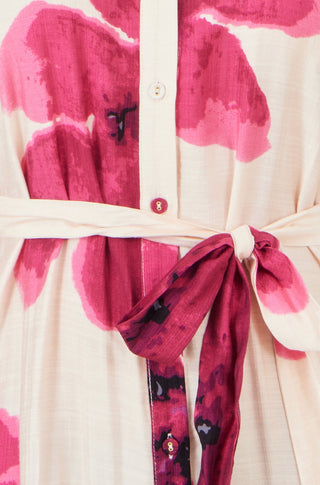 Yumi Pink Scattered Floral Shirt Dress - Hstrends