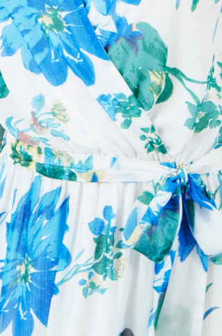 Yumi White Floral Maxi Wrap Dress - Hstrends