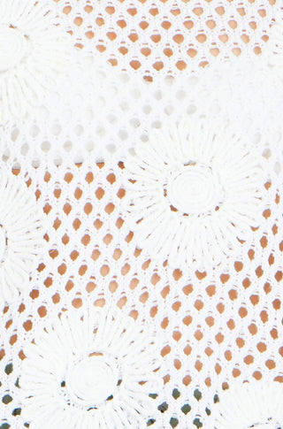 Yumi White Flower Crochet Jumper - Hstrends