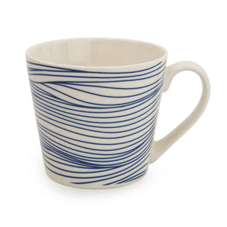 Blue Wide Mug Nautical Lines